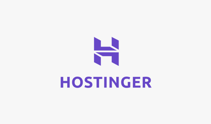 Company logo for Hostinger, one of our best GoDaddy alternatives