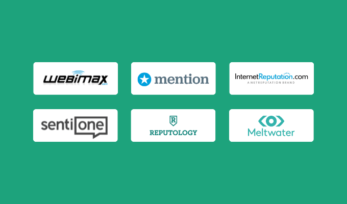 Company logos for our top online reputation monitoring tools