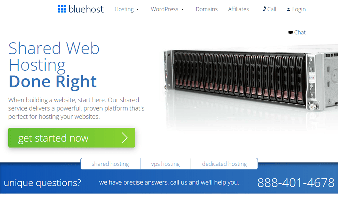 Bluehost cPanel hosting