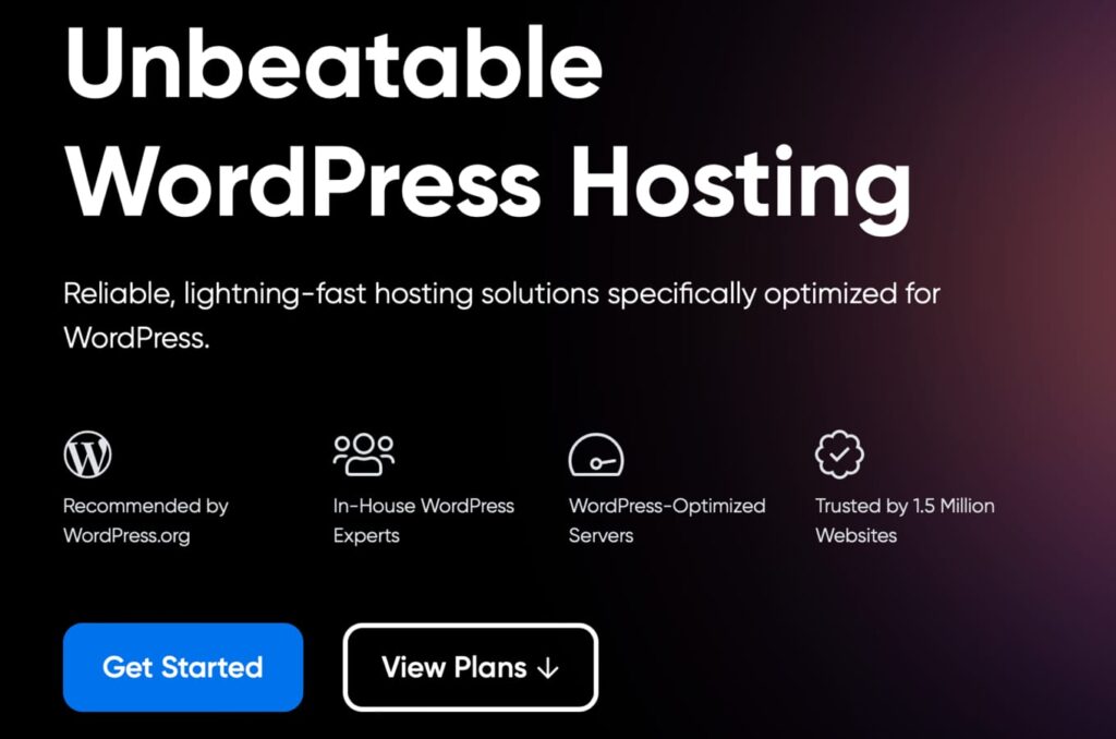 DreamHost wordpress hosting information screen