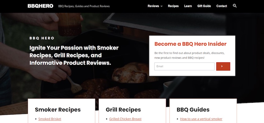 BBQ Hero homepage. 